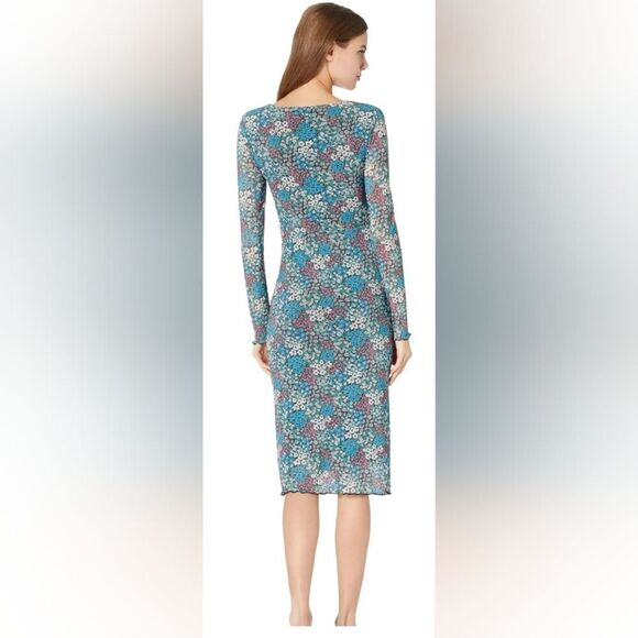 BCBGeneration Floral Long Sleeve Mesh Dress with Cutout NWT size M - Picture 2 of 6